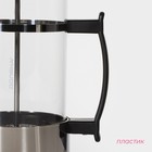 Чайник заварочный френч - пресс Доляна «Риц», 600 мл, стекло, цвет чёрный - Фото 2