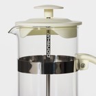 Заварочный чайник френч-пресс Доляна «Гарсон», 350 мл, стекло, цвет молочный - Фото 5