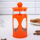 Чайник заварочный френч - пресс Доляна «Оливер», 350 мл, стекло, цвет оранжевый - Фото 2