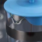 Чайник заварочный френч - пресс Доляна «Гарсон», 800 мл, стекло, цвет голубой - Фото 2