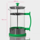 Чайник заварочный френч-пресс Доляна «Риц», 600 мл, стекло, зелёный - Фото 3