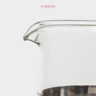 Чайник заварочный френч - пресс Доляна «Гарсон», 350 мл, стекло, цвет голубой - Фото 4