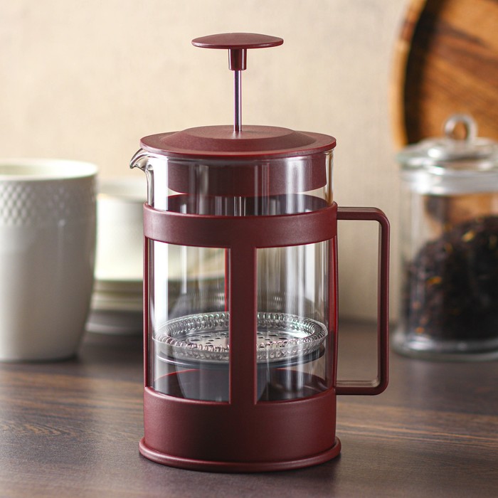 Френч-пресс стеклянный Доляна «Классика», 800 мл, цвет коричневый - Фото 1