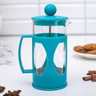 Чайник заварочный френч - пресс Доляна «Оливер», 350 мл, стекло, цвет бирюзовый - Фото 1