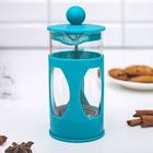 Чайник заварочный френч - пресс Доляна «Оливер», 350 мл, стекло, цвет бирюзовый - Фото 2