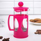 Чайник заварочный френч - пресс Доляна «Оливер», 350 мл, стекло, цвет фуксия - Фото 1