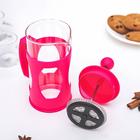 Чайник заварочный френч - пресс Доляна «Оливер», 350 мл, стекло, цвет фуксия - Фото 3