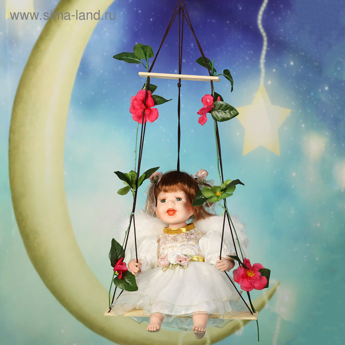 Кукла коллекционная "Маленькая Ника на качеле" 38 см - Фото 1