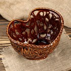 Конфетница "Плющ", коричневая, керамика, 10 см - Фото 4