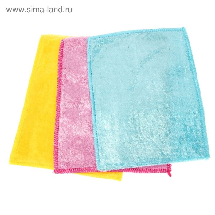 Салфетка с волокнами бамбука мягкая, 23×18 см, цвет МИКС - Фото 1