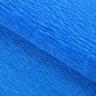 Бумага для упаковок и поделок, гофрированная, васильковая, синяя, однотонная, двусторонняя, рулон 1 шт., 0,5 х 2,5 м - фото 3165655