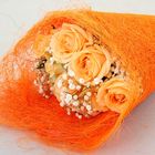 Салфетка для декора и цветов сизаль, оранжевый, 60 х 30 см - Фото 1