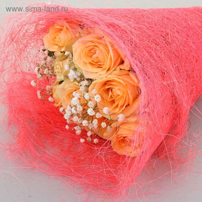 Салфетка для декора и цветов сизаль, розовый, 60 х 30 см - Фото 1