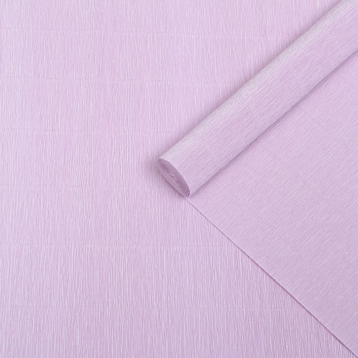 Бумага для упаковки и поделок, гофрированная, светлая, сиреневая, однотонная, двусторонняя, рулон 1 шт., 0,5 х 2,5 м - Фото 1