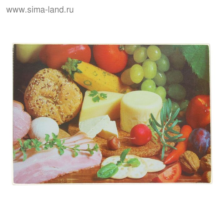 Доска разделочная стеклянная Доляна «Домашний сыр», 35×25 см - Фото 1