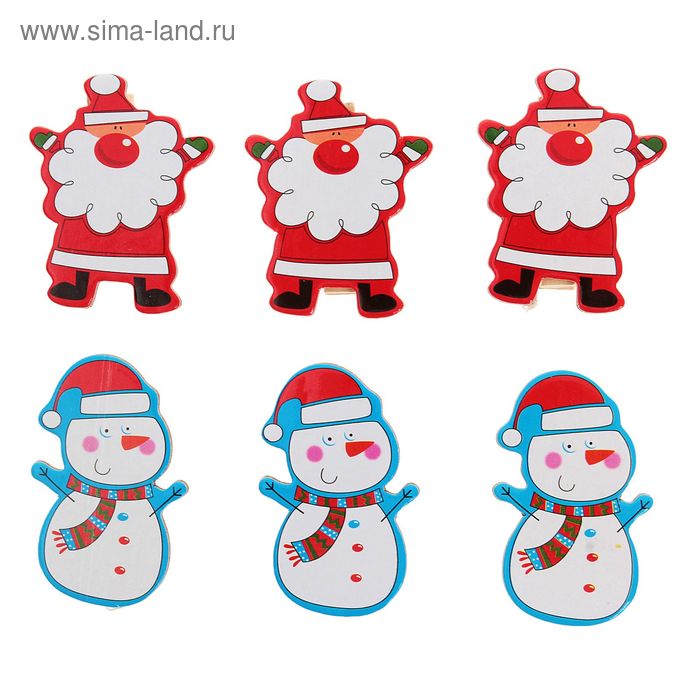 Прищепки новогодние "Сказка",( набор 6 штук) (1029613) - Купить по цене ...