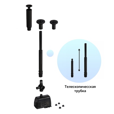 Фонтан садовый HJ-943, 16 Вт, h=1.3 м, 800 л/ч, шнур 4.9 м