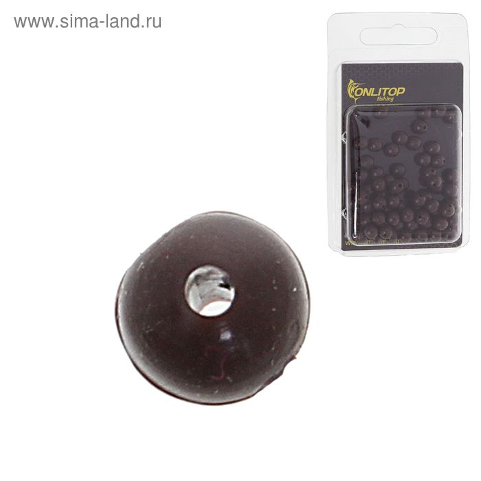 Бусинка отбойник 6 мм, Brown (набор 50 шт.) - Фото 1