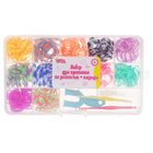 Резиночки для плетения, набор из 12-ти двухцветных видов по 40 шт., пяльцы, 2 крючка, крепления, МИКС - Фото 2