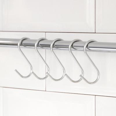 Крючки для рейлинга Доляна, d=2.4 см, 7 см, 5 шт., хромированные