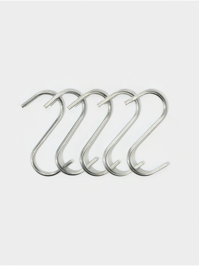 Крючки для рейлинга Доляна, d=2.4 см, 7 см, 5 шт., хромированные