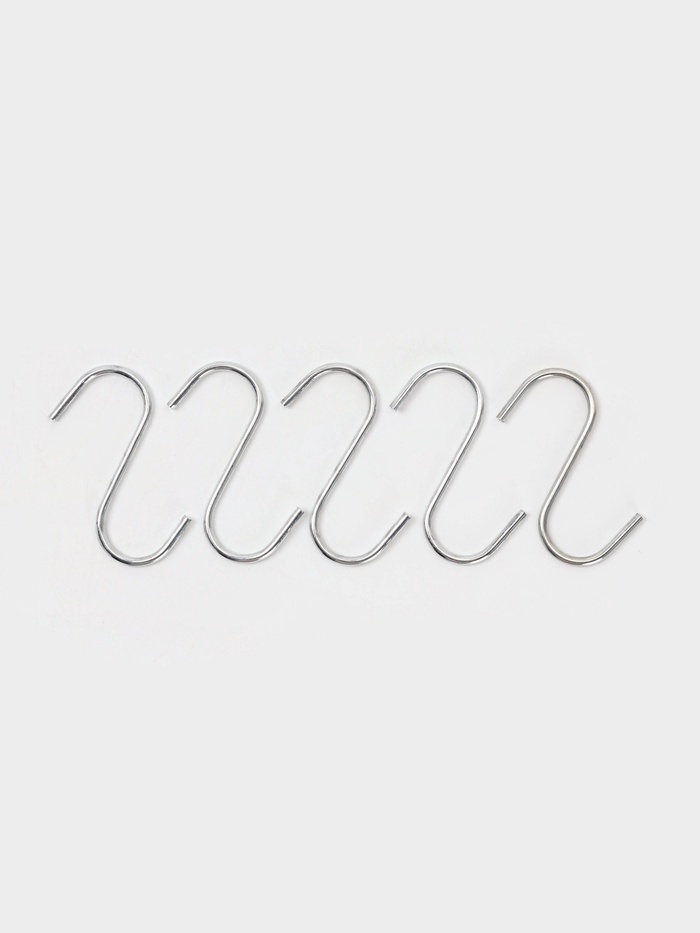 Крючки для рейлинга Доляна, d=2.4 см, 7 см, 5 шт., хромированные - Фото 1