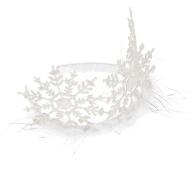 Корона на голову для девочки «Снежинка», с пухом (комплект 12 шт)