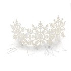 Корона на голову для девочки «Снежинка», с пухом - Фото 3