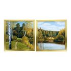 Картина модульная "Прогулка на природе" 2шт-36х36см; 72х36см рамка МИКС - Фото 1