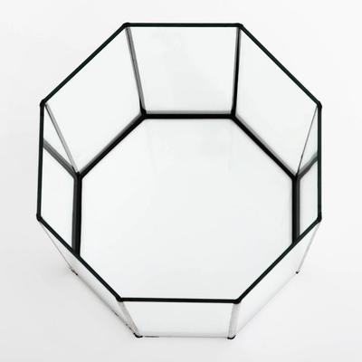 Аквариум «Восьмигранный» с крышкой, 24 литра, 25×25×45/50 см, чёрный