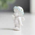 Фигурка полистоун «Ангелочек малышок», голубой веночек, 3×1.5×2 см, МИКС - Фото 2