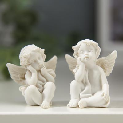 Фигурка полистоун «Ангелок отдыхающий», 3.8×2.6×3 см, МИКС