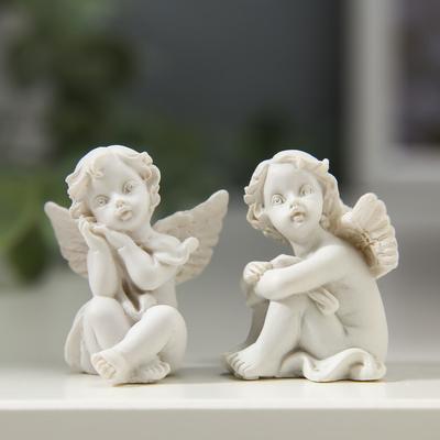 Фигурка полистоун «Ангелок отдыхающий», 3.8×2.6×3 см, МИКС