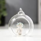 Фигурка-подвеска полистоун «Ангелок в шаре», ёлочная игрушка, голубой веночек, 6.7×5.5×6.2 см - Фото 1