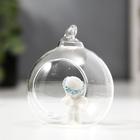 Фигурка-подвеска полистоун «Ангелок в шаре», ёлочная игрушка, голубой веночек, 6.7×5.5×6.2 см - Фото 4