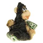 Сувенир полистоун "Славная обезьянка с монетами" МИКС, 4,5х4,5х3,5 см - Фото 3