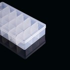 Органайзер для хранения, 18 ячеек, съёмные перегородки, пластик, 23×12×4 см, прозрачный - Фото 4