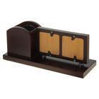 Набор настольный 3в1: часы, подставка п/ручки, 2 фоторамки (6х6), 26*11см - Фото 2