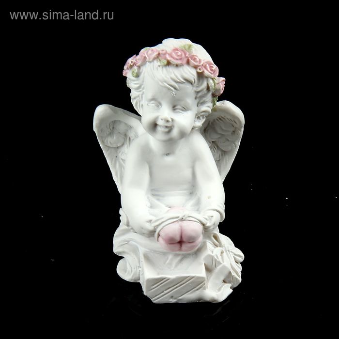 Сувенир полистоун "Ангел с подарочком из сердечек" МИКС, 4,5х7х5 см - Фото 1