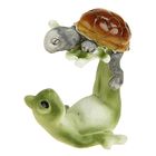 Сувенир - миниатюра полистоун "Лягушонок с черепашкой на зарядке" 6х5х6,5 см - Фото 3