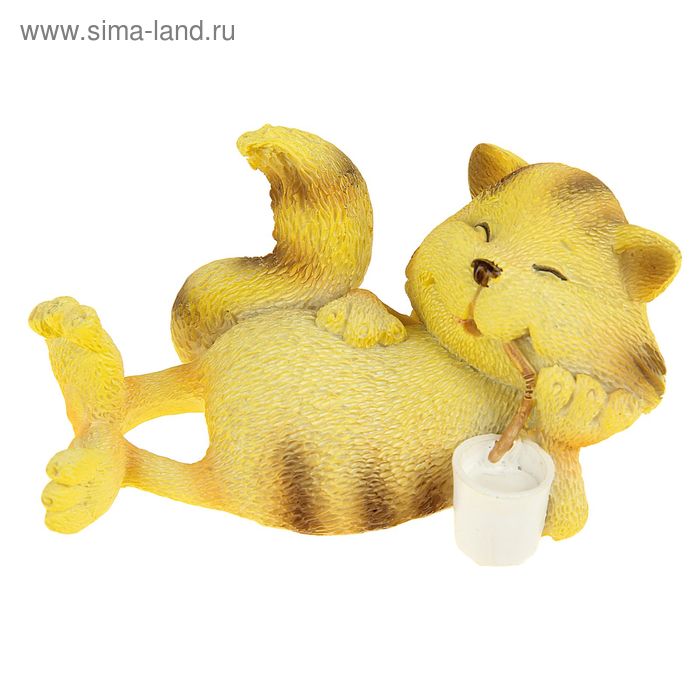 Сувенир - миниатюра полистоун "Отдыхающий кот" 3,5х9х6 см - Фото 1