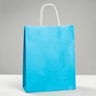 Пакет крафт «Радуга» голубой, 25×11×32 см, крученая ручка - Фото 1