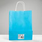 Пакет крафт «Радуга» голубой, 25×11×32 см, крученая ручка - Фото 2