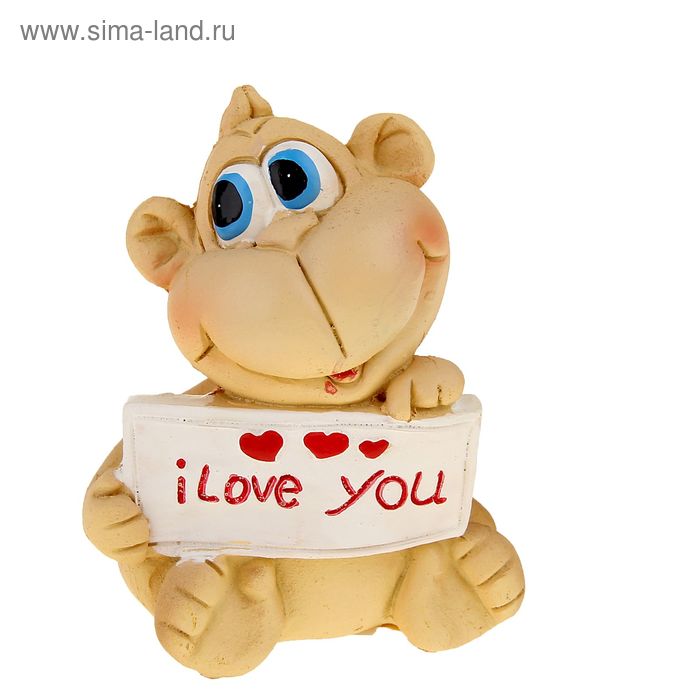 Сувенир полистоун "Обезьянка с признанием I love you" 8х4,2х6,8 см - Фото 1