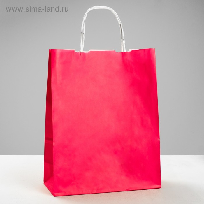 Пакет крафт, розовый, 22 х 12 х 32 см - Фото 1