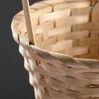 Корзина плетёная, бамбук, натуральный цвет, длинная ручка - Фото 2