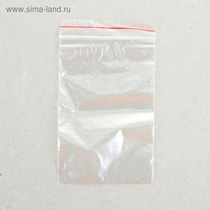 Пакет zip lock 8 х 12 см (с красной полосой) - Фото 1