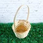 Корзина плетёная бамбук, d=13xH9.5/28 см натуральный - Фото 4