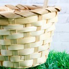 Корзина плетёная бамбук, d=13xH9.5/28 см натуральный - Фото 5