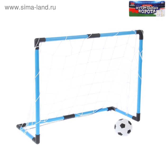 Ворота футбольные "Весёлый футбол", сетка, мяч d=12 см, размер ворот 65х26,5х52 см - Фото 1